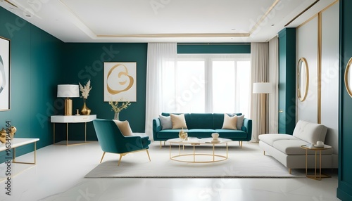 Photo interior modern design room 3d illustration