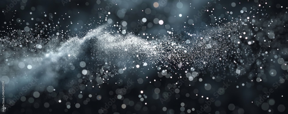 Abstract black silver glitter background with bokeh lights Abstract black silver glitter background with bokeh lights