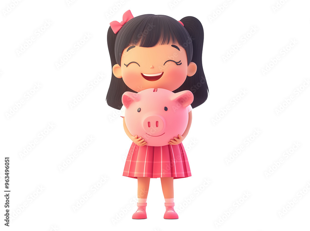 girl holding piggy bank PNG for financial literacy girl holding piggy bank PNG for financial literacy