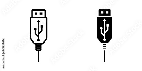 Set of USB icons. and web design. vector illustration on white background