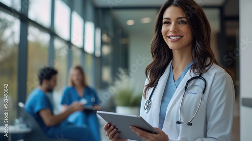 The Doctor with Tablet Smiling