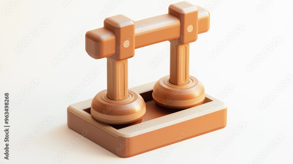 A stylized wooden toy hammer set designed for playful learning and development. A stylized wooden toy hammer set designed for playful learning and development.
