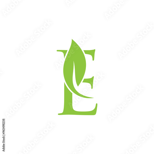 E leaf logo icon