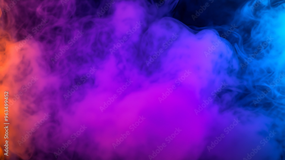 Smoke background in blue and purple and orange color. Smoke background in blue and purple and orange color.