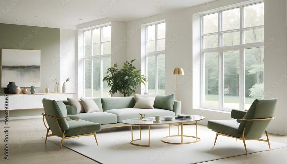 Fototapeta premium Photo interior modern design room 3d illustration