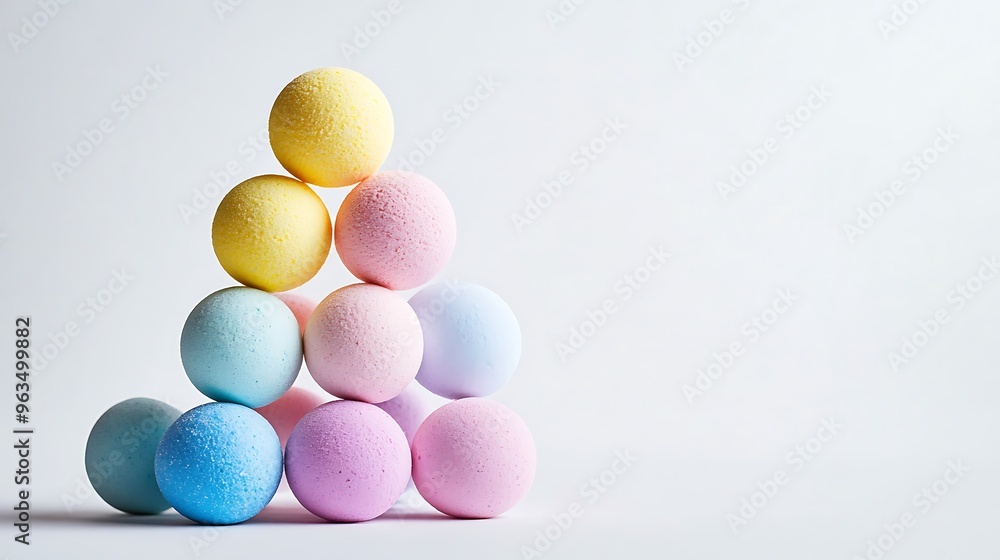 Colorful Pastel Easter Eggs in Triangle Shape Colorful Pastel Easter Eggs in Triangle Shape