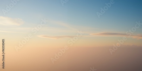 Beautiful sunset sky with soft pink clouds copy space