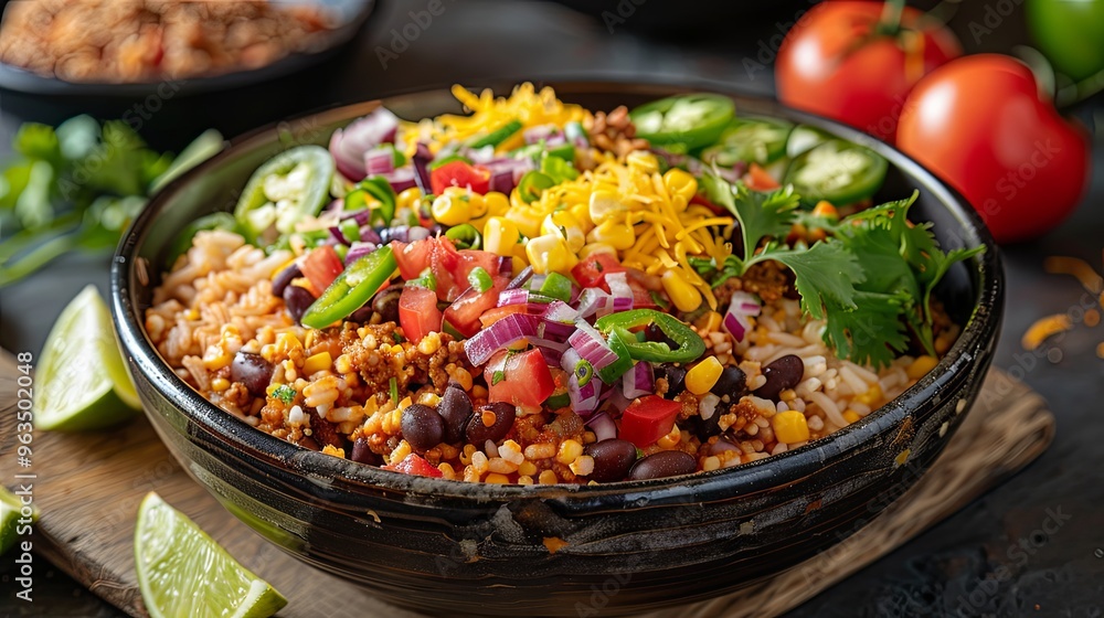 Southwestern style food bowl image Southwestern style food bowl image