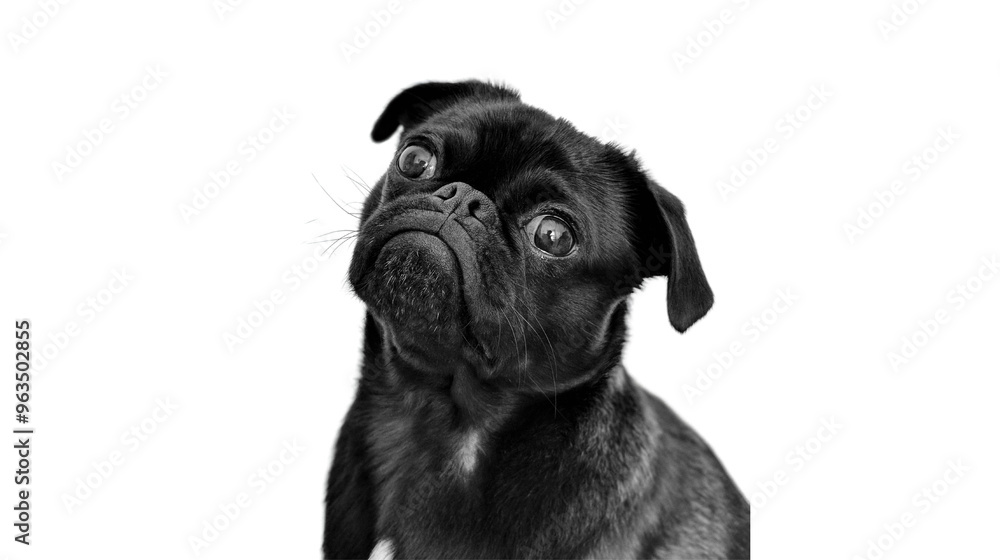 Portrait Photo of an Adult Black Pug Portrait Photo of an Adult Black Pug