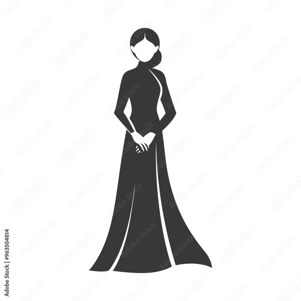 Silhouette of a Woman in a Long Dress Silhouette of a Woman in a Long Dress