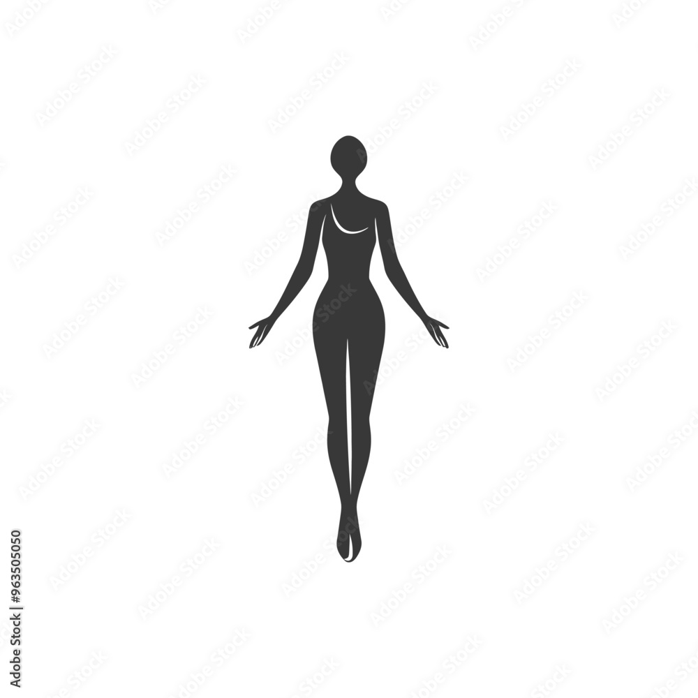 Silhouette of a Woman in a One Piece Swimsuit with Arms Outstretched Silhouette of a Woman in a One Piece Swimsuit with Arms Outstretched