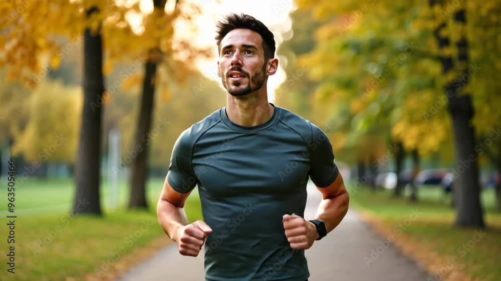 Individual Engaged in Physical Activity in a Park During Autumn Season Individual Engaged in Physical Activity in a Park During Autumn Season