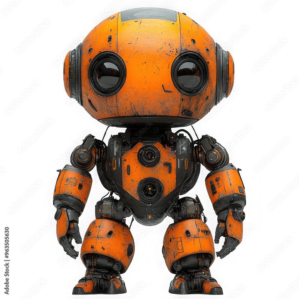 Orange robot isolated on a transparent background png file no background png file Orange robot isolated on a transparent background png file no background png file