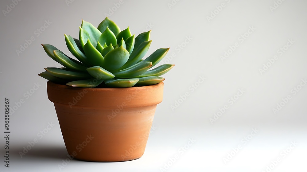 Green Succulent Plant in Terracotta Pot Green Succulent Plant in Terracotta Pot