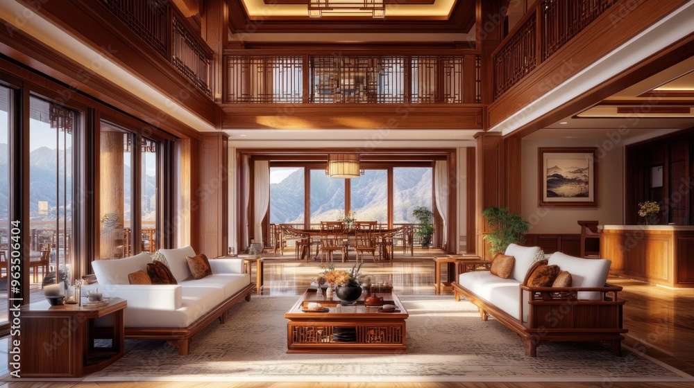 Spacious Living Room with Mountain View Spacious Living Room with Mountain View