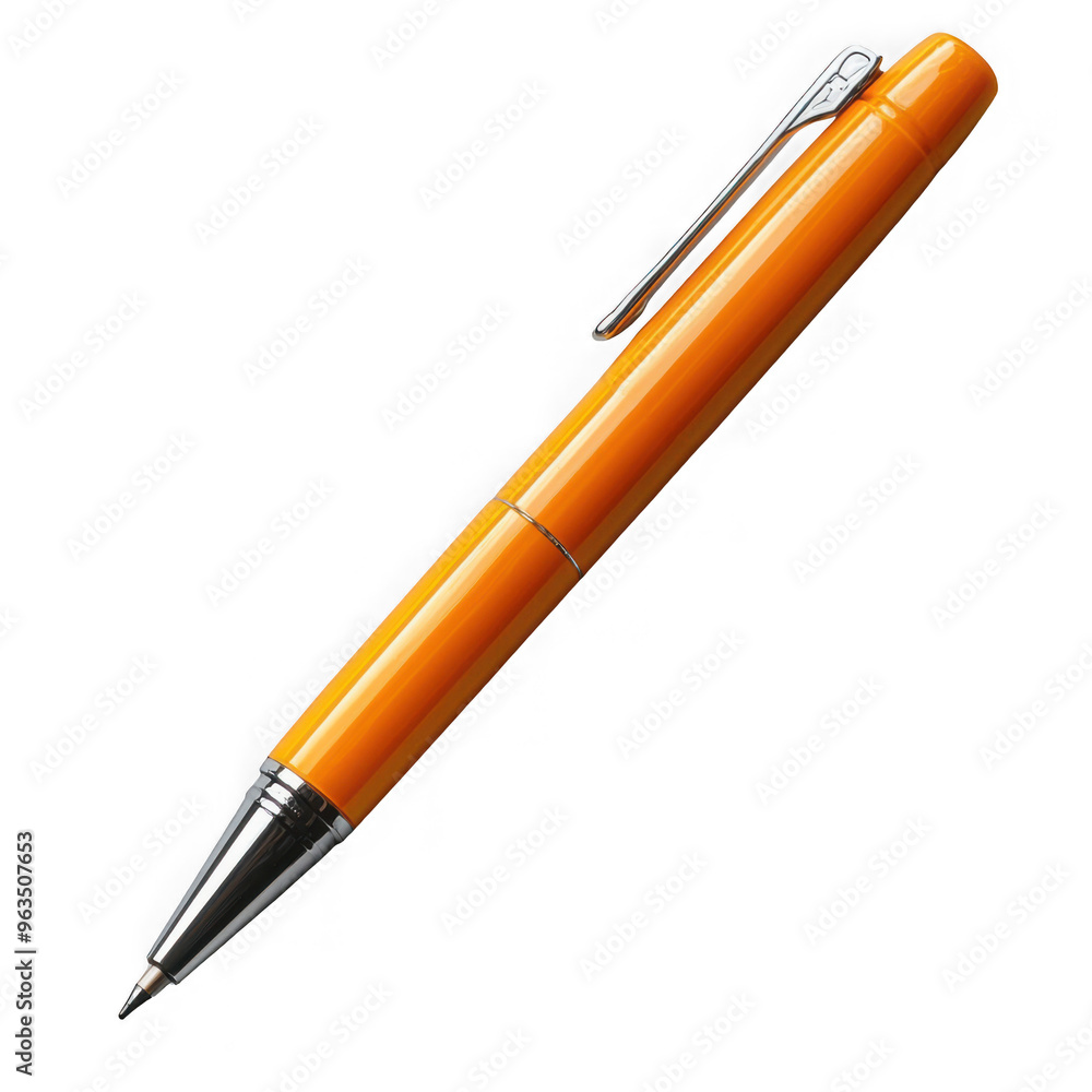 Orange pen isolated on a transparent background png file no background png file