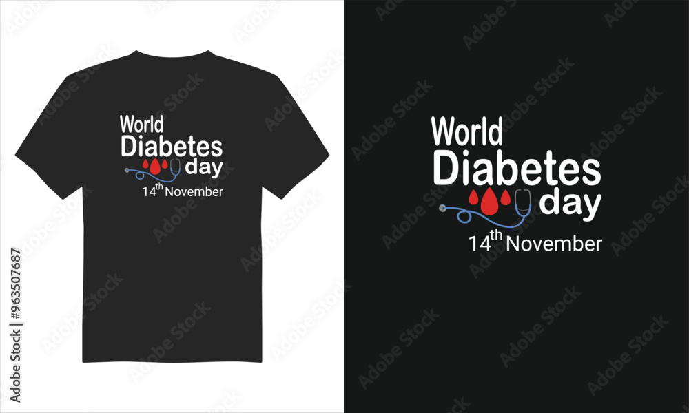 World Diabetes Day T-Shirt Design, typography t-shirt design, T-Shirt Design. World Diabetes Day T-Shirt Design, typography t-shirt design, T-Shirt Design.