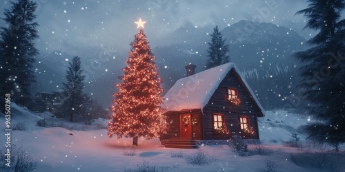 A cozy virtual reality winter cabin