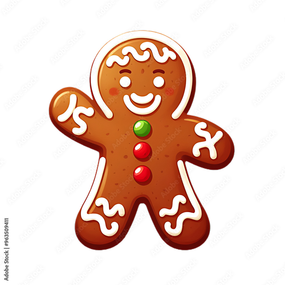 Cheery Gingerbread Man with Festive Buttons Cheery Gingerbread Man with Festive Buttons