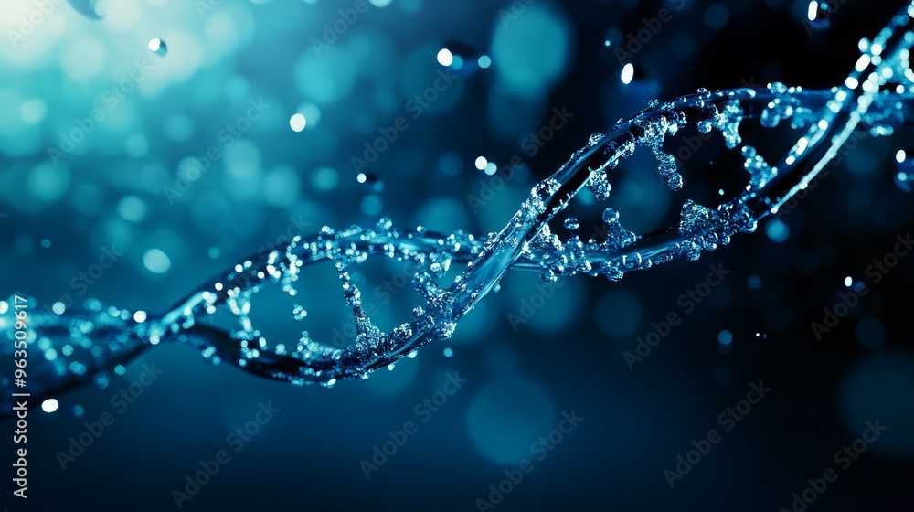 A captivating image of a DNA molecule formed by water, symbolizing the fundamental essence of life, the genetic code, and the interconnectedness of all living things. A captivating image of a DNA molecule formed by water, symbolizing the fundamental essence of life, the genetic code, and the interconnectedness of all living things.