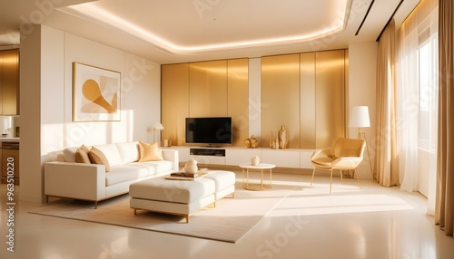 Photo interior modern design room 3d illustration