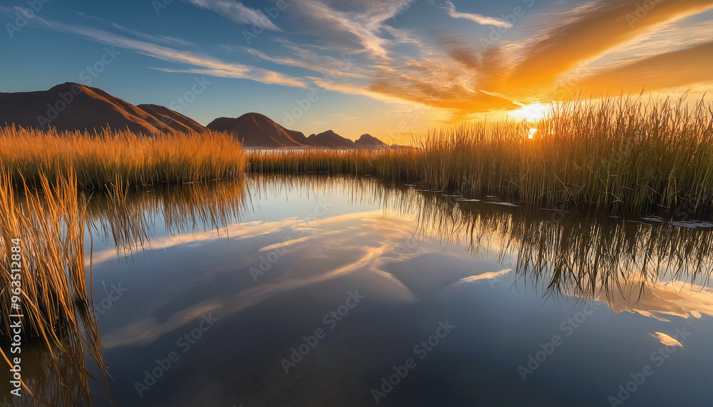 beautiful sunset over the lake and mountains beautiful sunset over the lake and mountains