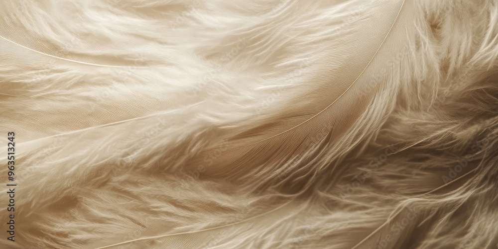 Close-Up of Soft Beige Feathers. AI generated illustration Close-Up of Soft Beige Feathers. AI generated illustration
