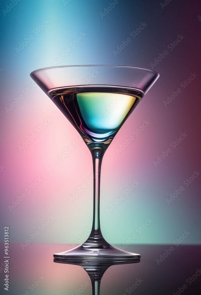 stylish martini glass sleek smooth background showcasing contemporary design elegance, cocktail, drink, bar, clear, shape, shine, surface, decor, fashion