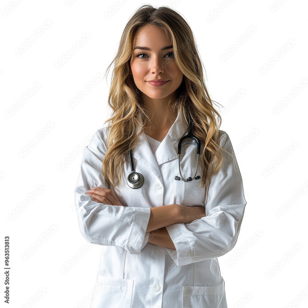 Pathologist woman isolated on a transparent background png file no background - pretty female model portrait png file