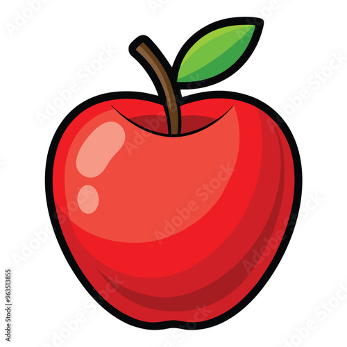 apple fruit cartoon vector icon illustration food  
