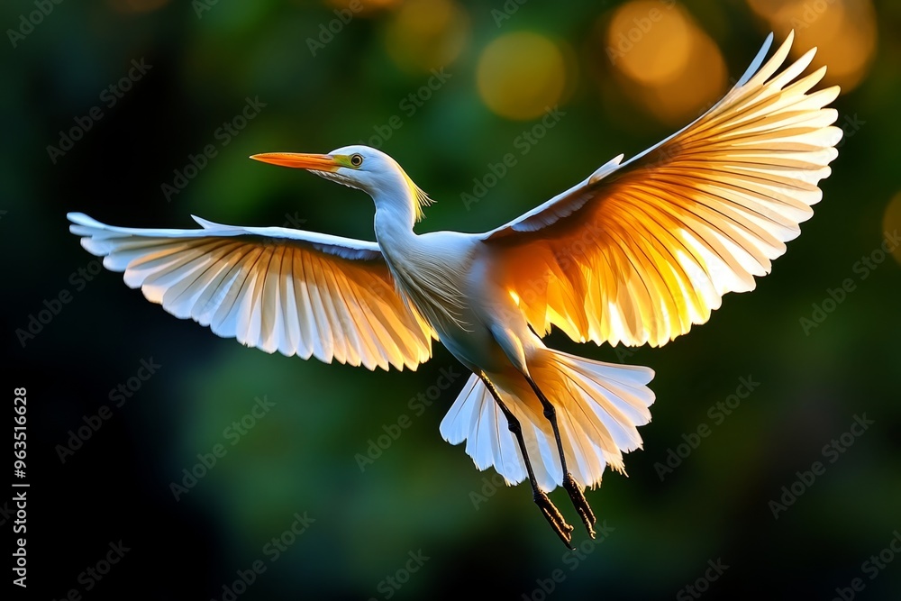 Bird catching the first light of dawn, wings glowing with a golden hue as it greets the new day, soaring above a waking world Bird catching the first light of dawn, wings glowing with a golden hue as it greets the new day, soaring above a waking world