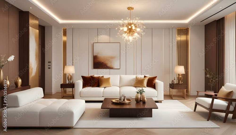 Fototapeta premium Photo interior modern design room 3d illustration