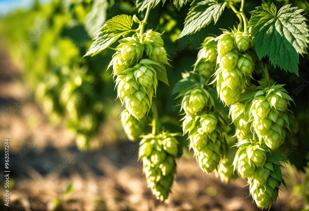 vibrant beer hops flourishing lush green fields under bright blue sky, agriculture, plants, growth, nature, landscape, farm, crop, harvest, outdoor, sunny vibrant beer hops flourishing lush green fields under bright blue sky, agriculture, plants, growth, nature, landscape, farm, crop, harvest, outdoor, sunny