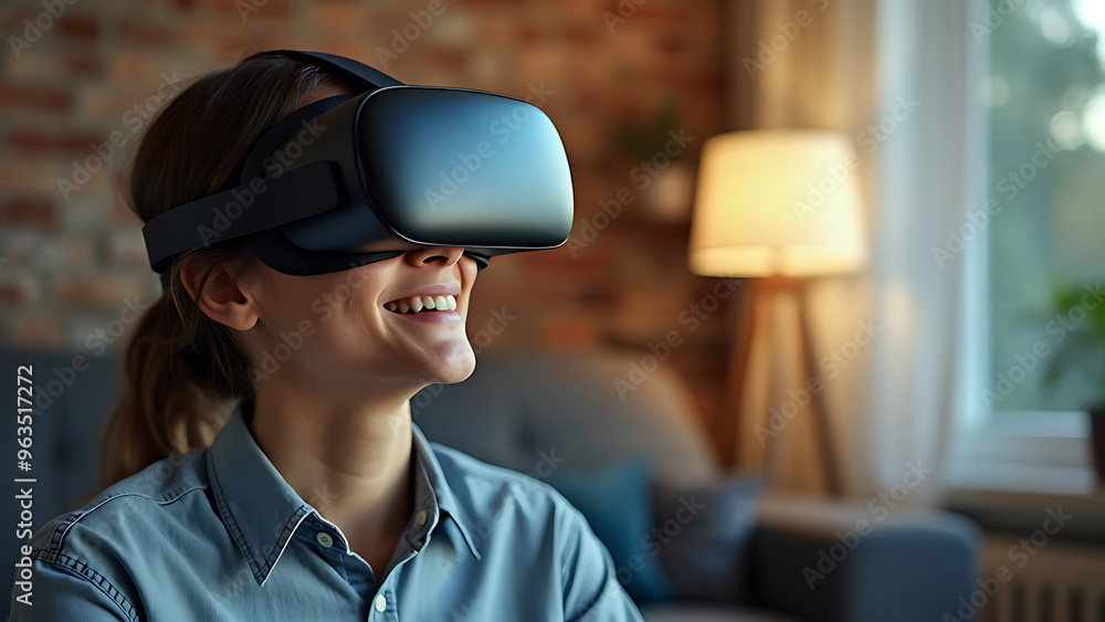 person wearing virtual reality head set person wearing virtual reality head set