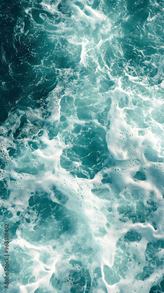 Turquoise Ocean Water With White Foam Turquoise Ocean Water With White Foam