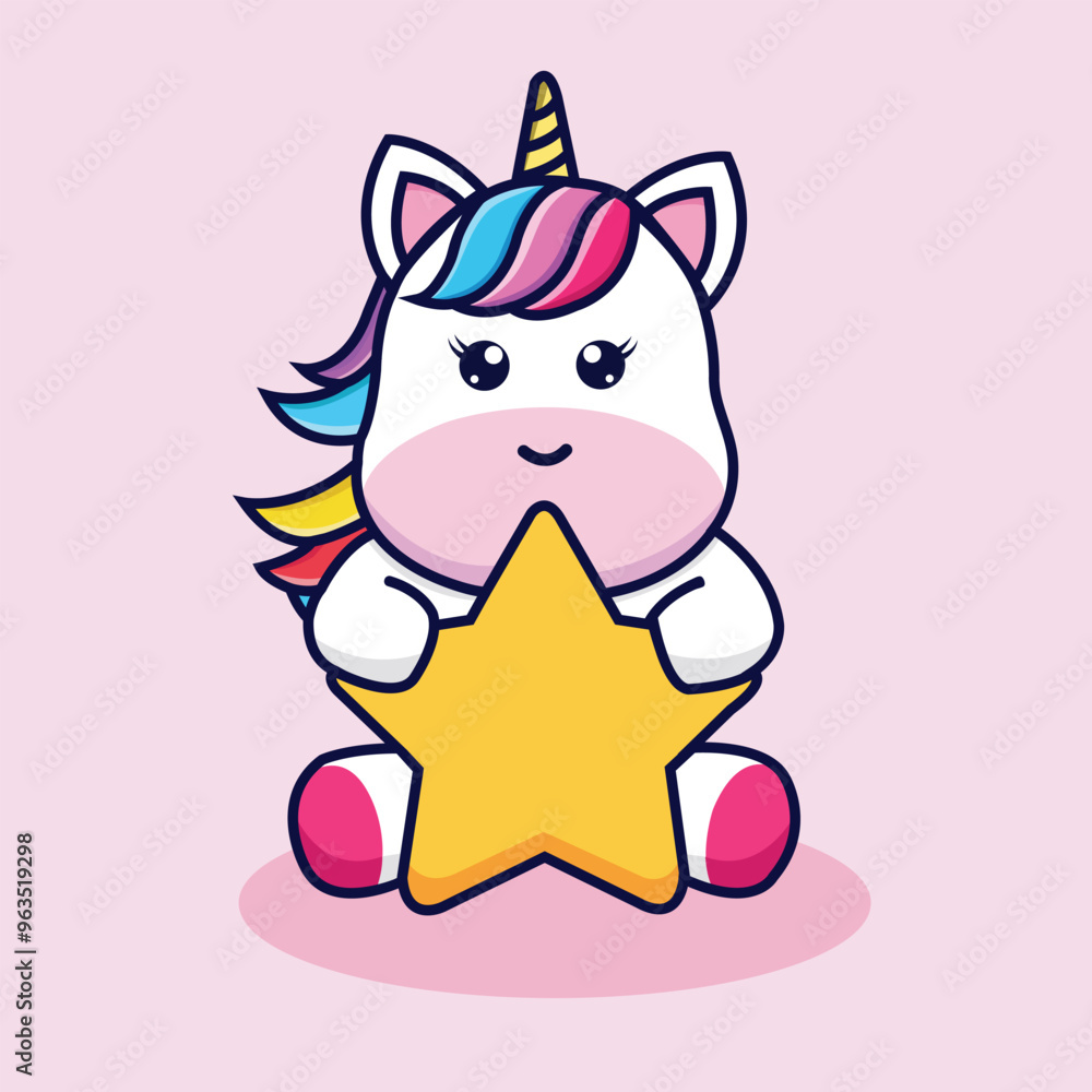 A Sweet Vector Illustration of a Unicorn A Sweet Vector Illustration of a Unicorn