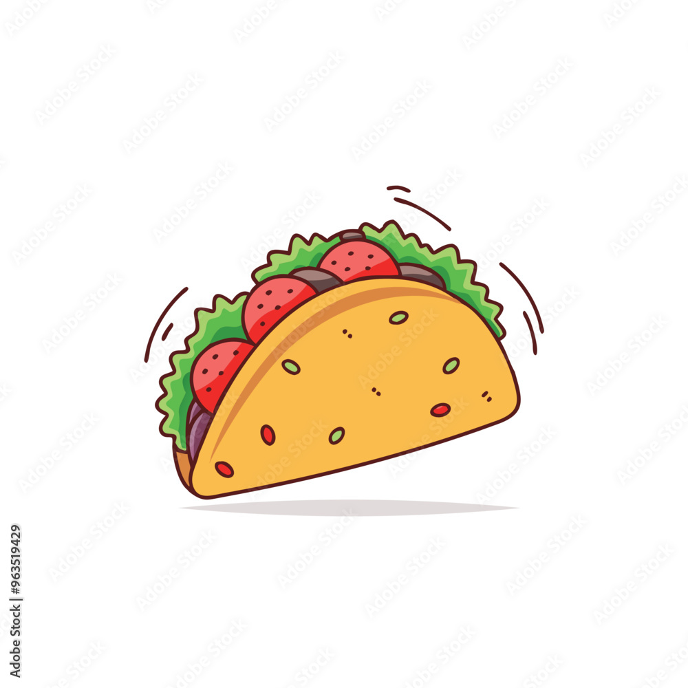 A flat style vector burger illustration vector icon, Burger isolated vector set. Mexican burger food vector design.