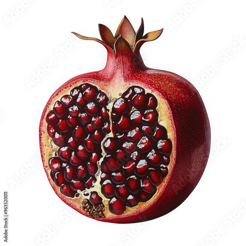 Obraz na płótnie Pomegranate isolated on a transparent background png file no background png file w salonie