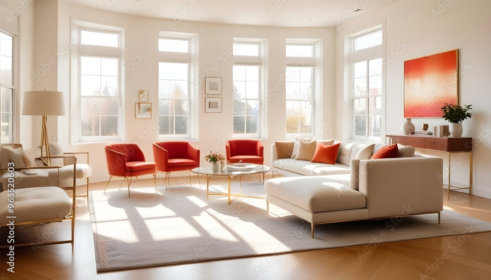 Fototapeta premium Photo interior modern design room 3d illustration