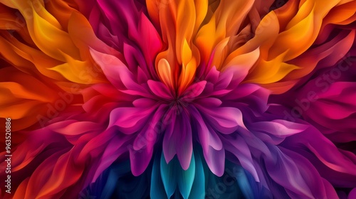 Wallpaper Mural A mesmerizing kaleidoscope of colors, radiating outward from a central point. The vibrant hues blend seamlessly, creating a sense of movement and energy. This abstract artwork symbolizes creativity, e Torontodigital.ca