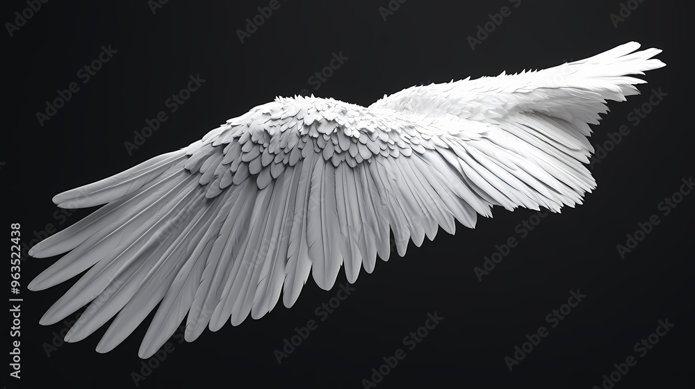 Fototapeta premium Isolated white angel wing, generative ai. Angel. Illustration
