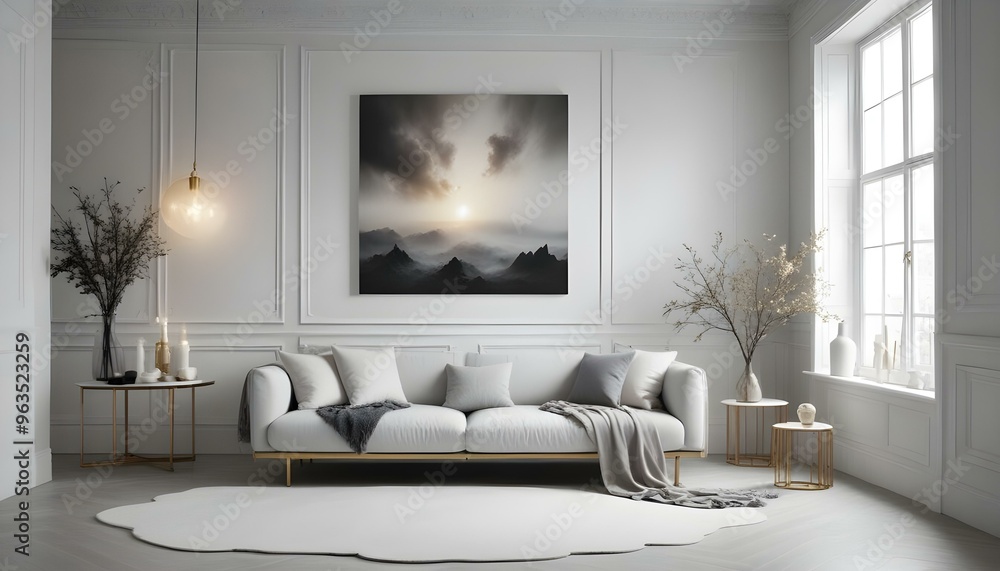 Fototapeta premium Photo interior modern design room 3d illustration