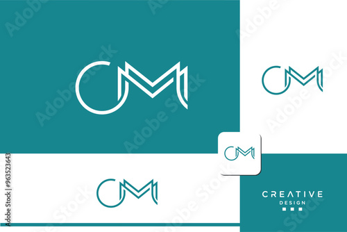 CM, MC, C, M, Abstract Letters Logo Monogram	