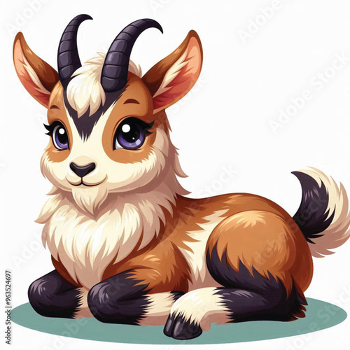 Cute Chamois Vector Cartoon illustration