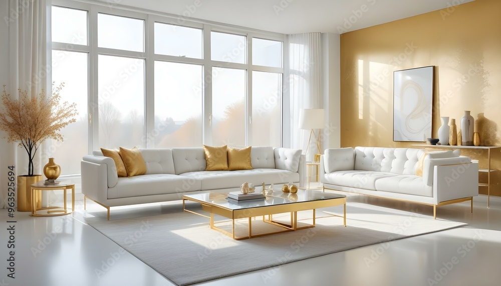 Fototapeta premium Photo interior modern design room 3d illustration