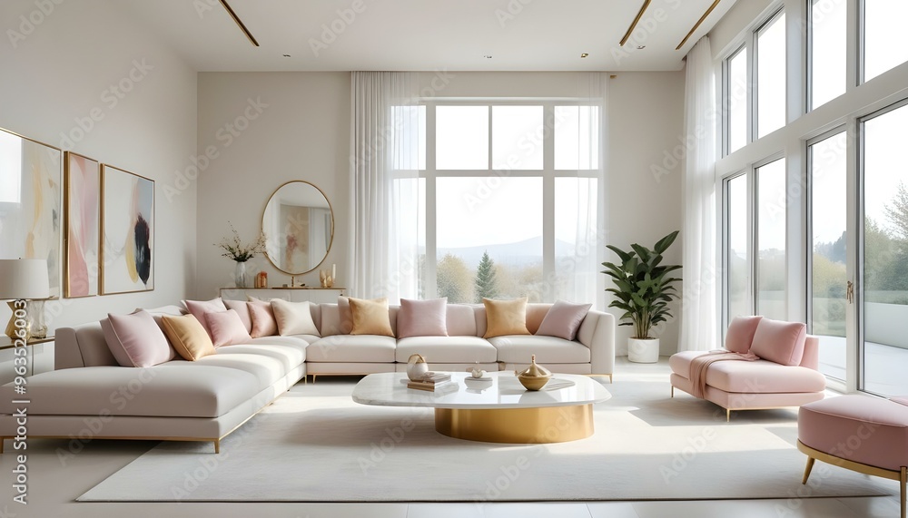 Fototapeta premium Photo interior modern design room 3d illustration