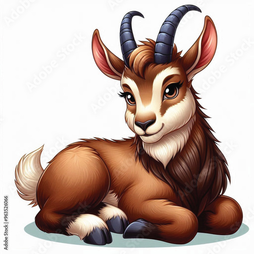 Cute Chamois Vector Cartoon illustration