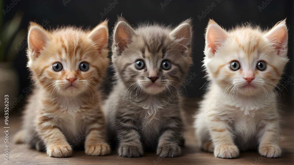 custom made wallpaper toronto digitalUsing artificial intelligence (AI) generative technology, four adorable kittens side by side