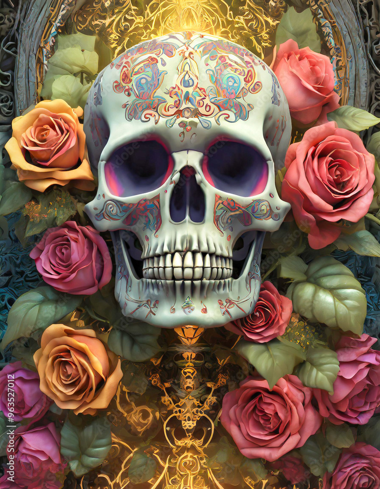 Psychedelic human skull Psychedelic human skull