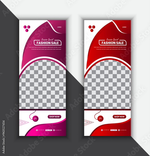 FASHION  SALE  VECTOR  ROLL  UP  BANNER  DESIGN  TEMPLATE.
